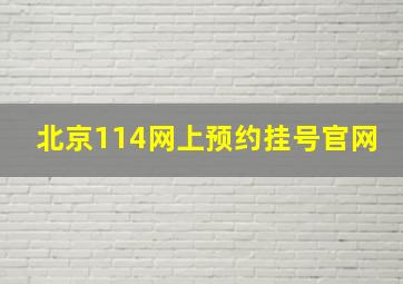 北京114网上预约挂号官网