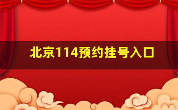 北京114预约挂号入口