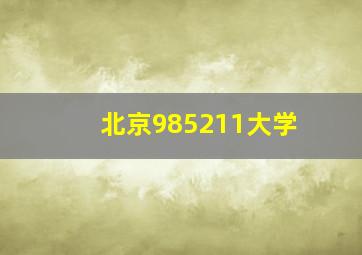 北京985211大学