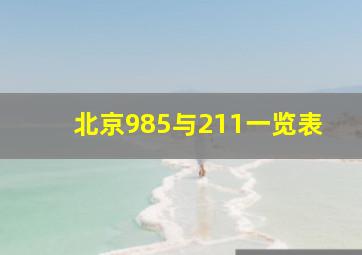 北京985与211一览表