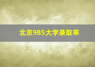 北京985大学录取率