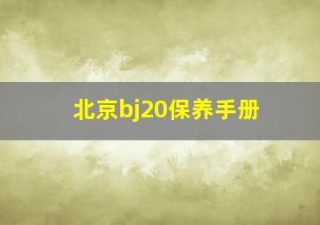 北京bj20保养手册