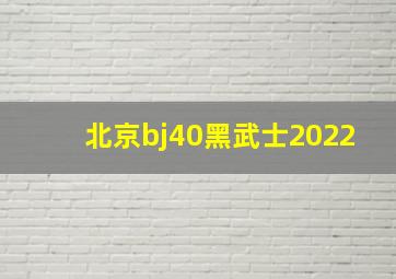 北京bj40黑武士2022