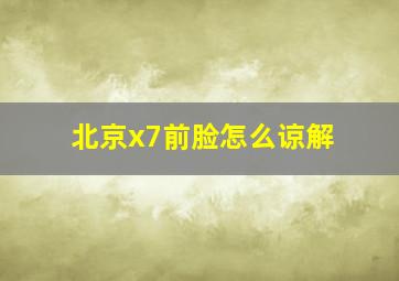 北京x7前脸怎么谅解