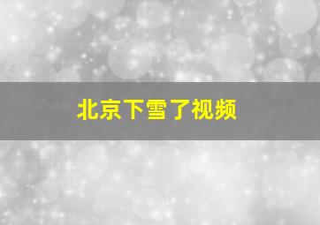 北京下雪了视频