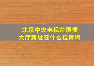 北京中央电视台演播大厅新址在什么位置啊