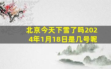 北京今天下雪了吗2024年1月18日是几号呢