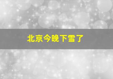 北京今晚下雪了