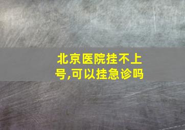 北京医院挂不上号,可以挂急诊吗