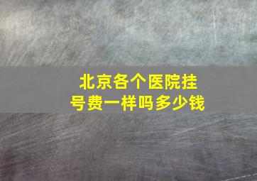 北京各个医院挂号费一样吗多少钱