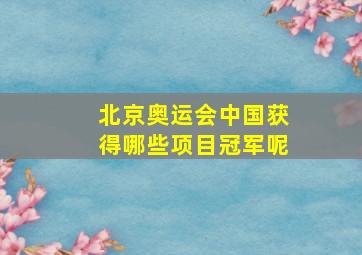 北京奥运会中国获得哪些项目冠军呢