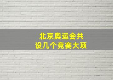 北京奥运会共设几个竞赛大项