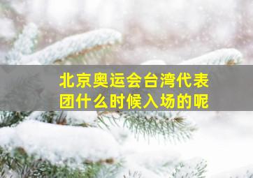 北京奥运会台湾代表团什么时候入场的呢