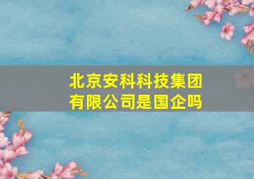 北京安科科技集团有限公司是国企吗