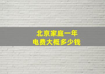 北京家庭一年电费大概多少钱