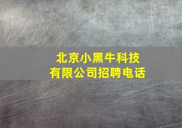 北京小黑牛科技有限公司招聘电话