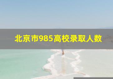 北京市985高校录取人数