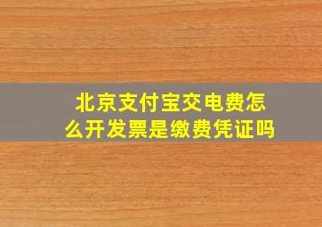 北京支付宝交电费怎么开发票是缴费凭证吗