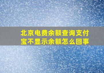 北京电费余额查询支付宝不显示余额怎么回事