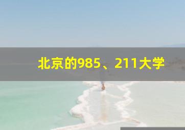 北京的985、211大学