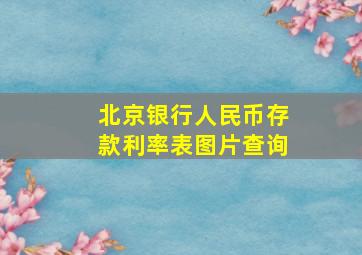 北京银行人民币存款利率表图片查询