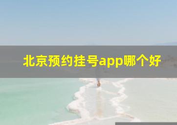 北京预约挂号app哪个好