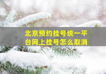 北京预约挂号统一平台网上挂号怎么取消