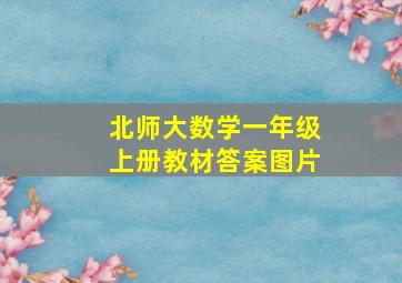 北师大数学一年级上册教材答案图片