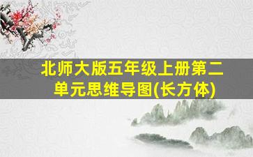 北师大版五年级上册第二单元思维导图(长方体)