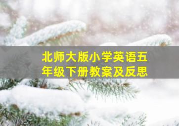 北师大版小学英语五年级下册教案及反思