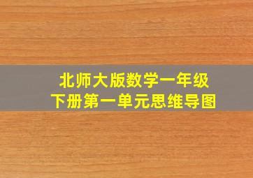 北师大版数学一年级下册第一单元思维导图