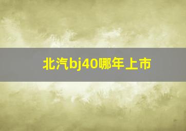 北汽bj40哪年上市