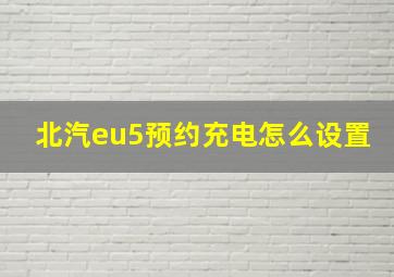 北汽eu5预约充电怎么设置