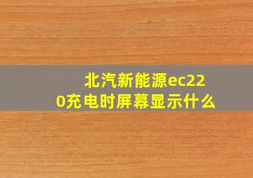 北汽新能源ec220充电时屏幕显示什么