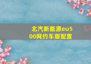 北汽新能源eu500网约车版配置