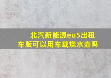 北汽新能源eu5出租车版可以用车载烧水壶吗