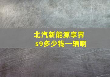 北汽新能源享界s9多少钱一辆啊