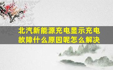 北汽新能源充电显示充电故障什么原因呢怎么解决