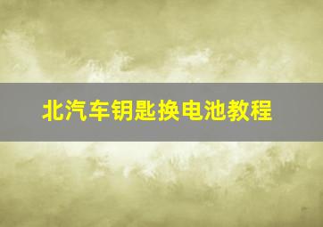 北汽车钥匙换电池教程