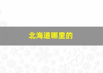 北海道哪里的