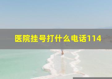 医院挂号打什么电话114