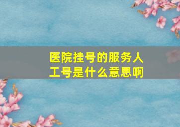 医院挂号的服务人工号是什么意思啊