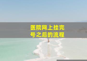 医院网上挂完号之后的流程