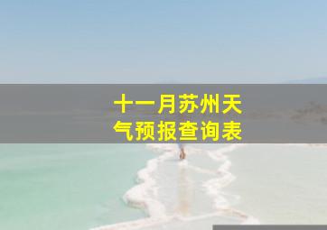 十一月苏州天气预报查询表