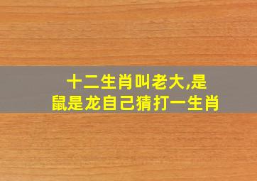 十二生肖叫老大,是鼠是龙自己猜打一生肖