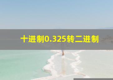 十进制0.325转二进制