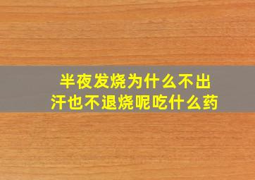 半夜发烧为什么不出汗也不退烧呢吃什么药