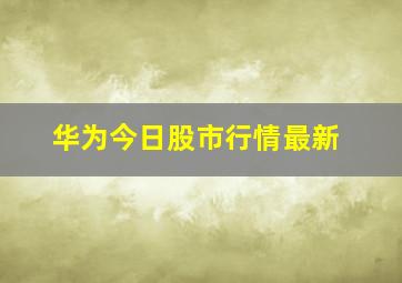 华为今日股市行情最新