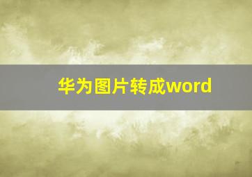 华为图片转成word