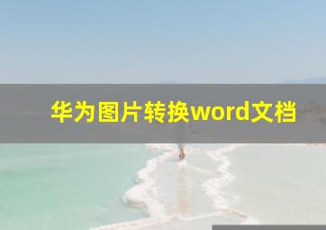 华为图片转换word文档